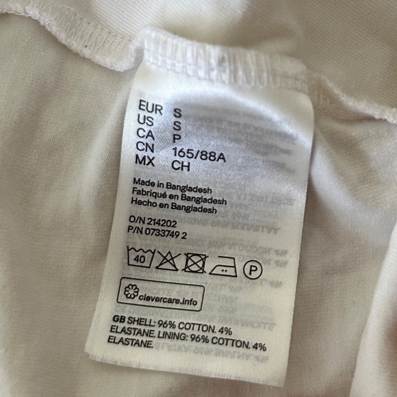 H&M Divided Women’s White Cropped Crop Tube Top Casual Staple Basic Size Small - Picture 4 of 5